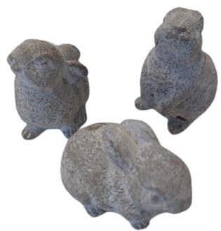 HBX natural living Beeld Konijn grijs h9cm beton