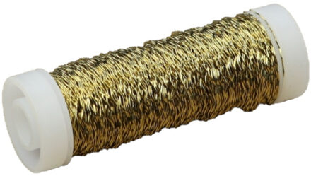HBX natural living Binddraad/wikkeldraad- goud - op rol - 35 mtr - bouillon - metaal draad - hobbydraad Goudkleurig