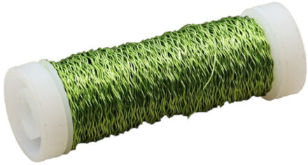 HBX natural living Binddraad/wikkeldraad- groen - op rol - 35 mtr - bouillon - metaal draad - hobbydraad