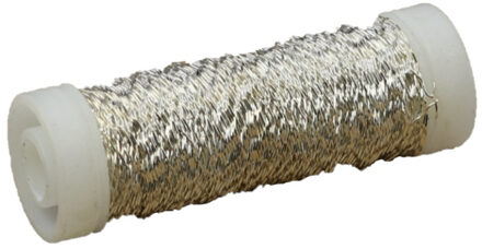 HBX natural living Binddraad/wikkeldraad- zilver - op rol - 35 mtr - bouillon - metaal draad - hobbydraad