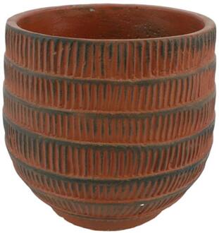 HBX natural living Bloempot Cissane Ø8xh7.5cm terracotta bruin