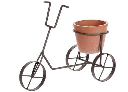 HBX natural living Bloempot fiets 30x13,5x24cm zwart