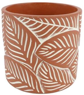 HBX natural living Bloempot Follo Ø13.8xh13cm terracotta bruin