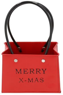 HBX natural living Bloempot tasmodel Merry X-Mas H12cm rood