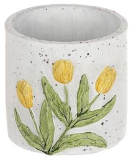 HBX natural living Bloempot Tulp geel Ø10,5xH10,3cm