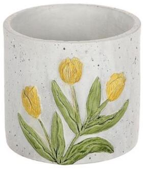 HBX natural living Bloempot Tulp geel Ø12,5xH11,3cm