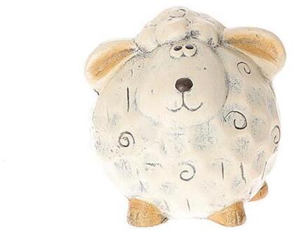 HBX natural living Deco schaap Bolli 8,5x8,5xh9,5cm wit