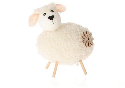 HBX natural living Deco schaap op pootjes h6cm wit