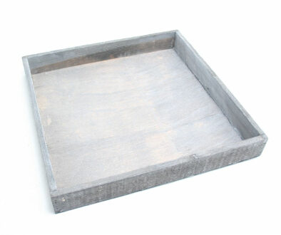 HBX natural living Dienblad/kaarsenbord - hout - L30 x B30 x H3 - vierkant - grijs - tray - grey wash