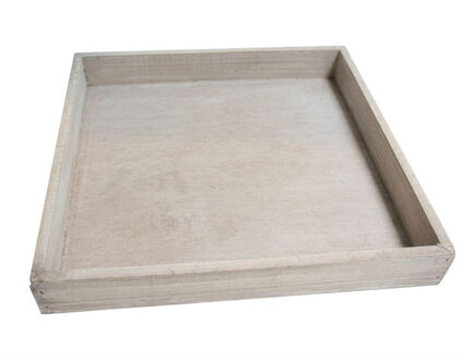HBX natural living Dienblad/kaarsenbord - hout - L30 x B30 x H3 - vierkant - naturel - tray