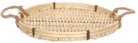 HBX natural living Dienblad met grepen Ø35xh4cm beige