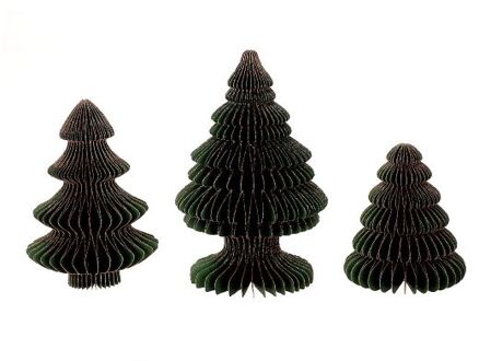 HBX natural living everlands kunstkerstboom papier Foldy 3-delig groen