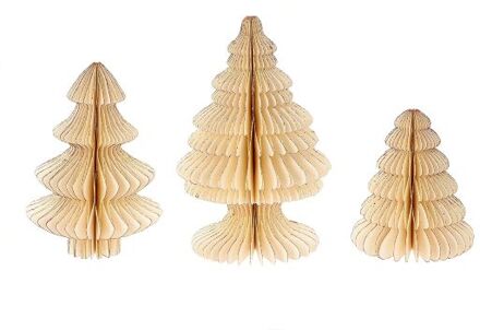 HBX natural living everlands kunstkerstboom papier Foldy 3-delig off-white beige
