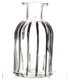 HBX natural living Fles vaas glas h10cm zwart-transparant