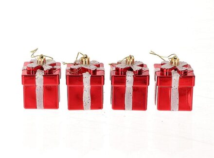 HBX natural living Hangdeco cadeautje set a 4 stuks rood