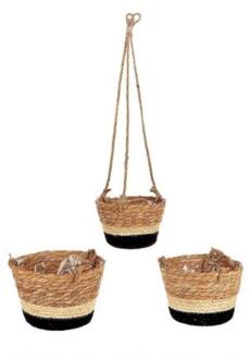 HBX natural living Hanger Makka set a 3 Ø14 Ø16 Ø18cm bruin