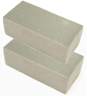 HBX natural living HBX Steekschuim/oase - 2x - droog - rechthoekig - grijs - 20 x 10 x 8 cm - bloemen - bloemstukken