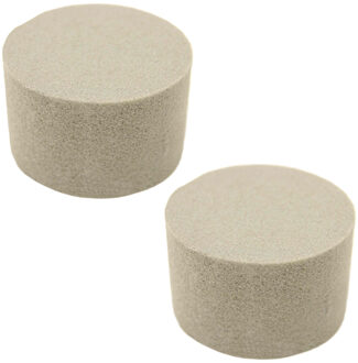 HBX natural living HBX Steekschuim/oase - 2x - droog - Rond - grijs - D14 x H7 cm - voor bloemen - bloemstukken