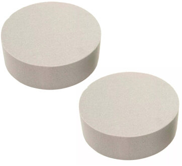 HBX natural living HBX Steekschuim/oase - 2x - droog - Rond - grijs - D18 x H6 cm - voor bloemen - bloemstukken