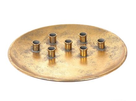 HBX natural living Kandelaar voor7 kaarsen Ø30cm metaal goud