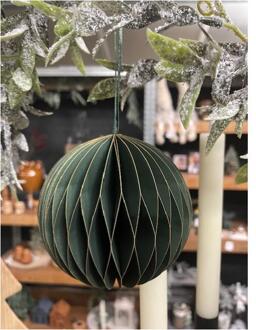 HBX natural living Kerstbal papier10cm groen