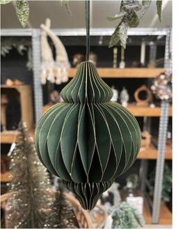 HBX natural living Kerstbal Ui Papier 10cm groen