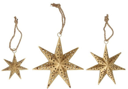 HBX natural living Kersthanger Ster 3-delig goud