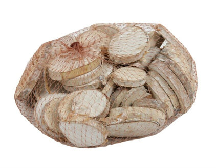 HBX natural living Kleine decoratie boomschijfjes - 500 gram - D6 cm - hobby boomschijven - hout