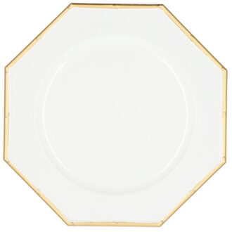 HBX natural living Onderbord Hexagon dia33cm wit/goud