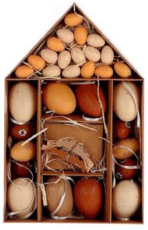 HBX natural living Paasei bruin in kartonnen huisje