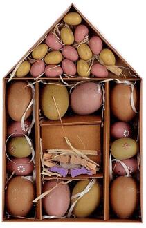 HBX natural living Paasei roze in kartonnen huisje