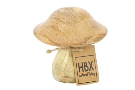HBX natural living Paddenstoel Mangohout bruin