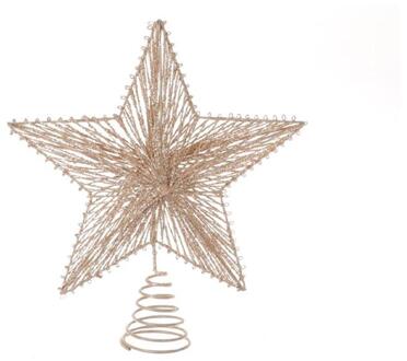 HBX natural living Piek Ster Spiraal Glitter 20xh23cm goud