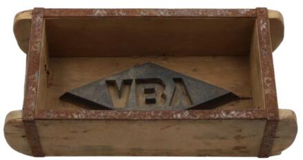 HBX natural living Plantenbak baksteenmal hout 32x15x10cm bruin