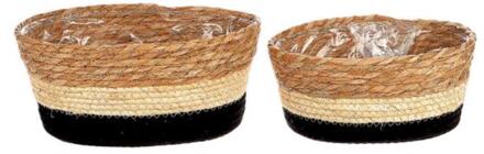 HBX natural living Plantenmand Makka set a 2 bruin