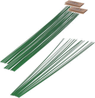 HBX natural living Steekdraad/binddraad - 120x st - groen - 1 x 400 mm - ijzerdraad/hobby draad