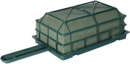 HBX natural living steekschuim/oase boekethouder - groen - L21 x B11 x H8 cm - foam - rechthoekig