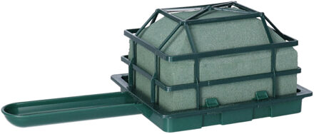 HBX natural living steekschuim/oase boekethouder - klein - groen - L13 x B11 - rechthoekig