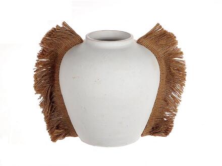 HBX natural living Vaas Flugilo Ø16,5xH20cm Bohostyle wit