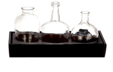 HBX natural living Vaas glas transparant set a 3