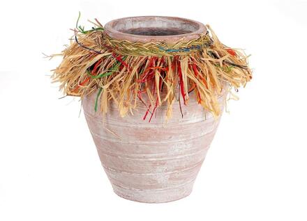 HBX natural living Vaas Koluma Ø19xH26cm Bohostyle roze