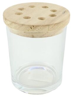 HBX natural living Vaas met schikdeksel Ø9,2xh7,5cm helder transparant
