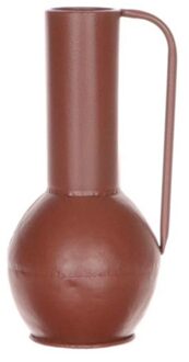 HBX natural living Vaas metaal 13.5x12xh25.5cm bruin/rood
