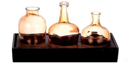 HBX natural living Vaas oranje set a 3 verschillende maten