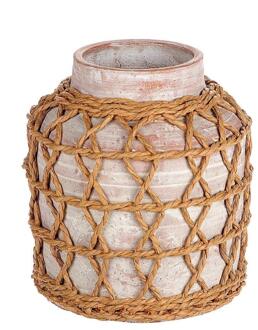 HBX natural living Vaas Robano Ø10,5xH21cm Bohostyle bruin