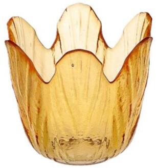 HBX natural living Waxinelichthouder tulp oranje Ø8xH8cm