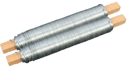 HBX natural living Wikkeldraad - 2x rolletjes - zilver - 100 gram - 0,65 mm - ijzerdraad/binddraad - hobby draad