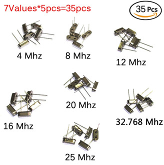 hc-49s Crystal Oscillator electronic Kit resonator ceramic quartz resonator hc-49 DIP 7 kinds X 5pcs 32.768 4 8 12 16 20 25 MHZ
