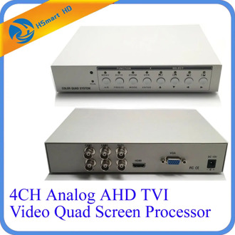 HD 1080P 4CH CCTV Multiplexer Analog AHD TVI Video Quad Screen Processor HDMI VGA Monitor Output 2 BNC Analog CVBS Video Outputs
