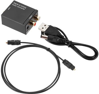Hd 1080P Digitale Optische Coax Toslink Fiber Conversie Spdif Coax Naar Analoog Rca Audio Converter Adapter Rca L/R 3.5 Mm met cables